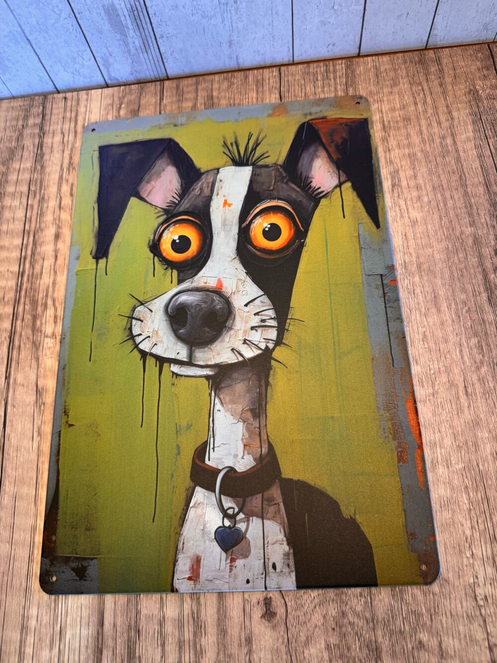 Black White Dog Metal Sign Cute Dog Lover Gift Decor Gift Idea Hound Dog NEW!